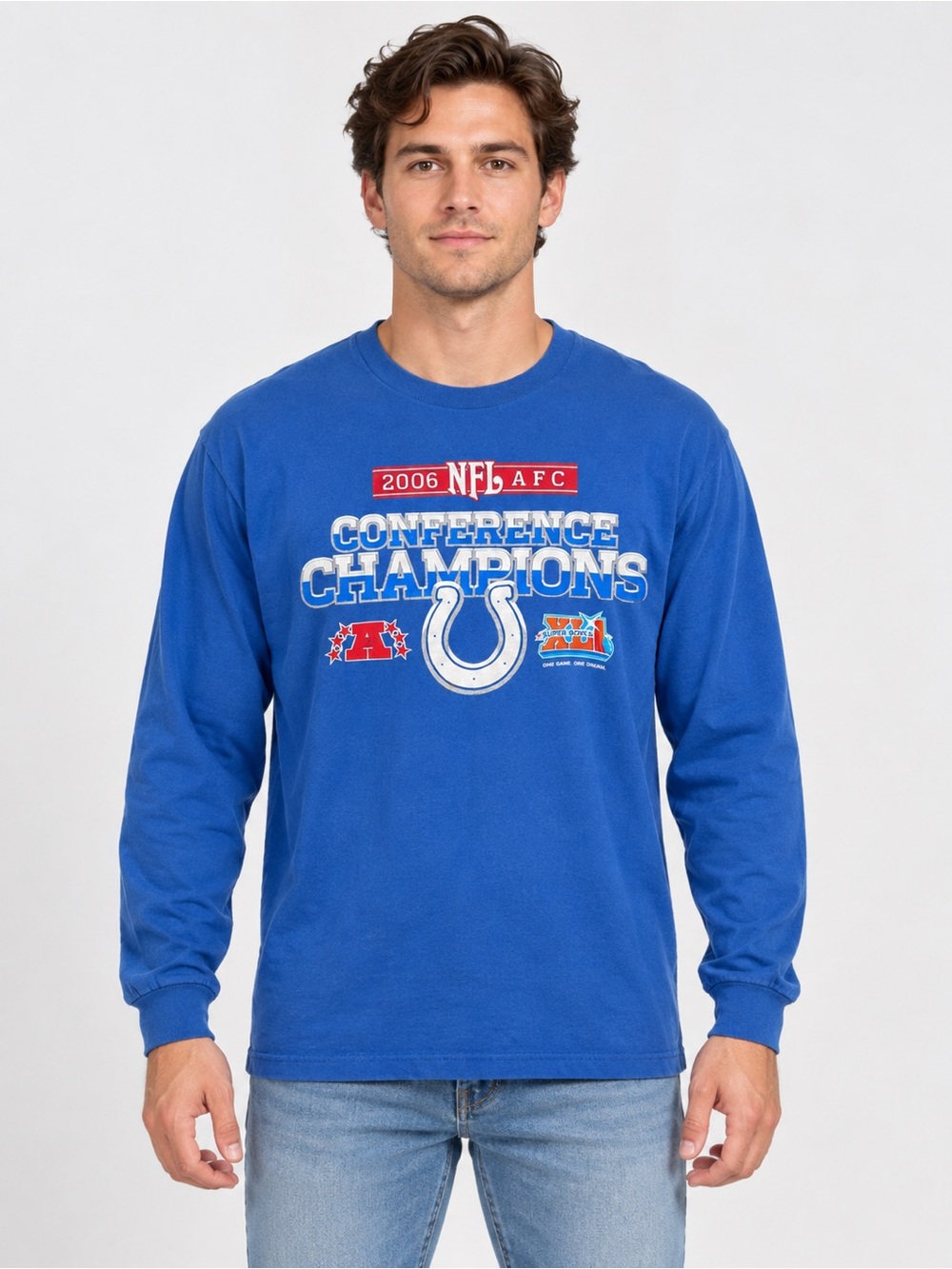 ALSTYLE Indianapolis Colts 2006 NFL AFC Conference Champions L/S T-Shirt Size L